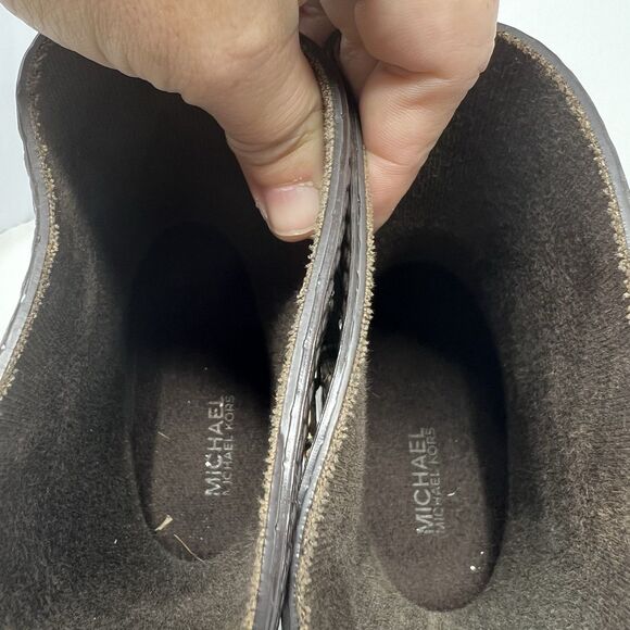 Michael Kors Rain Booties Dark Brown Croc Embossed Equestrian Rubber Rainboot S7 - Picture 11 of 14